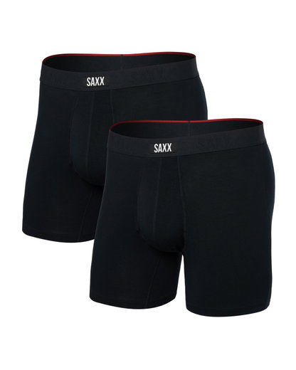 SAXX Boxershorts Vibe Xtra Soft Comfort Boxer Brief Fly schwarz/schwarz Herren - 2 Stück